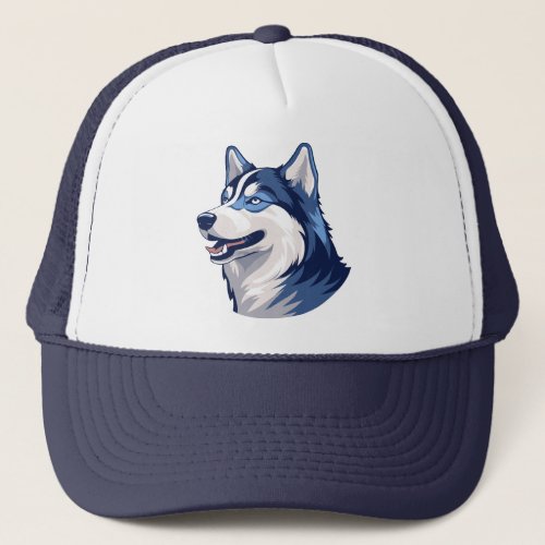 Husky Howlers Husky Dog Power Logo Art Trucker Hat