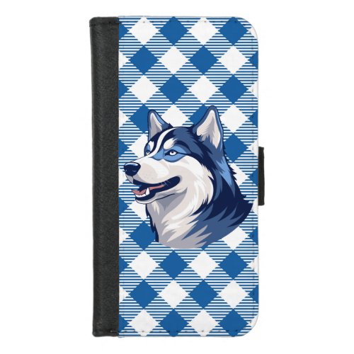 Husky Howlers Husky Dog Power Logo Blue iPhone 87 Wallet Case