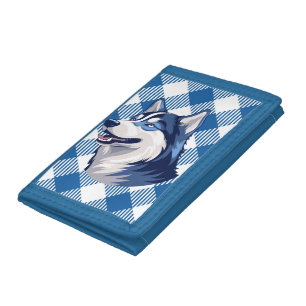Husky Howlers Husky Dog Power Logo Blue Trifold Wallet