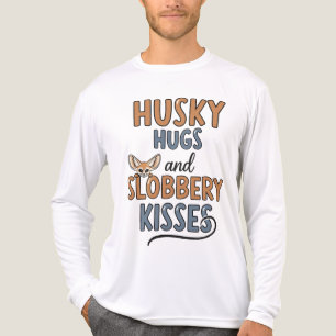 Husky Hugs and Slobbery Kisses – Funny Dog Mom Fox Tri-Blend Shirt