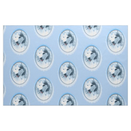 Husky Ice Medaillon light blue Fabric