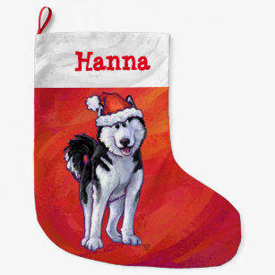Siberian Husky Christmas Stockings | Zazzle