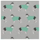 Husky in scrubs dog nurse grey fabric