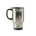 Husky in Snow Travel Mug