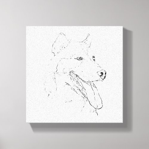 Husky Ink Wall Art – Minimalist Dog Line Drawing