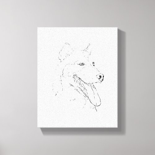 Husky Ink Wall Art – Minimalist Dog Line Drawing