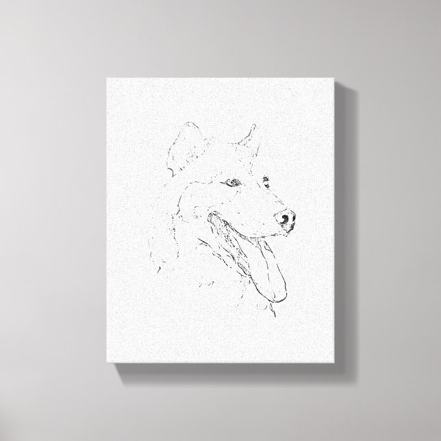 Husky Ink Wall Art – Minimalist Dog Line Drawing (Front)