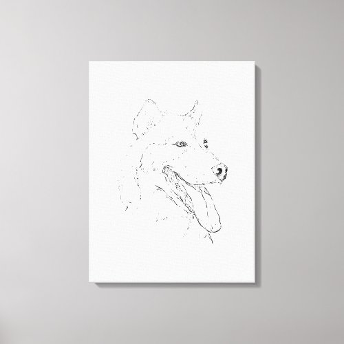 Husky Ink Wall Art – Minimalist Dog Line Drawing