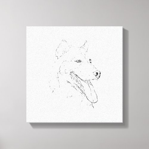Husky Ink Wall Art – Minimalist Dog Line Drawing