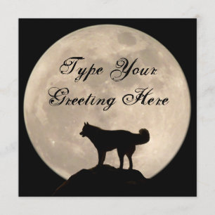 Husky Invitations Personalized Husky / Wolf Card