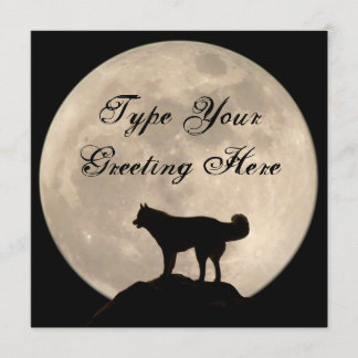 Husky Invitations Personalized Husky / Wolf Card