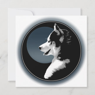 Husky Invitations Personalized Siberian Husky Card