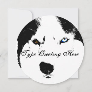 Husky Invitations Personalized Siberian Husky Card