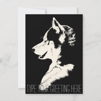 Husky Invitations Personalized Siberian Husky Card