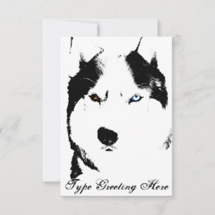 Husky Invitations Personalized Siberian Husky Card