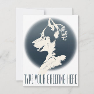Husky Invitations Personalized Siberian Husky Card