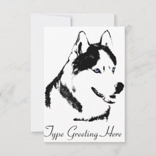 Husky Invitations Personalized Siberian Husky Card