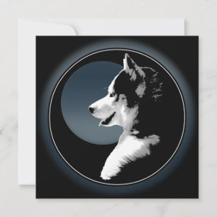 Husky Invitations Personalized Siberian Husky Card