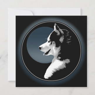 Husky Invitations Personalized Siberian Husky Card
