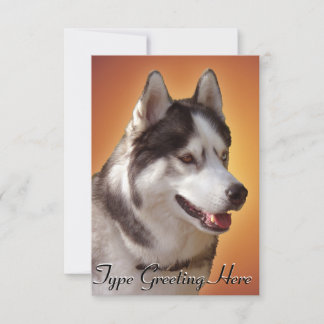 Husky Invitations Personalized Siberian Husky Card