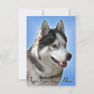 Husky Invitations Personalized Siberian Husky Card