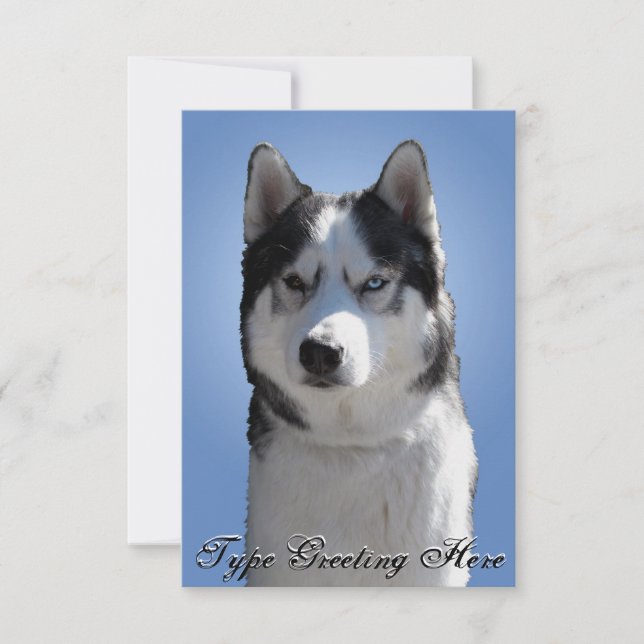 Husky Invitations Personalized Siberian Husky Card (Front)