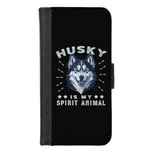 Husky Is My Spirit Animal Majestic Husky Dog iPhone 8/7 Wallet Case