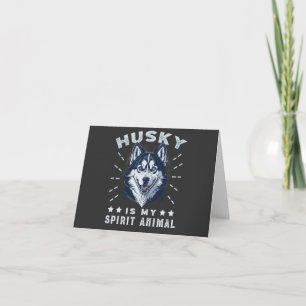 Husky Is My Spirit Animal Majestic Husky Dog Letterpress Thank You Card