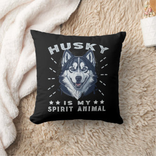 Husky Is My Spirit Animal Majestic Husky Dog Throw Pillow
