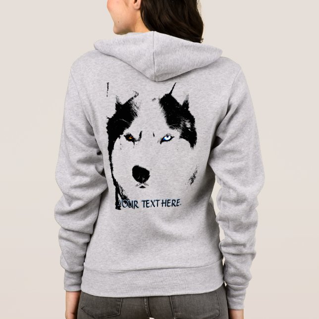 Husky Jacket Women's Sled Dog Personalized Jacket Hoodie (Back)