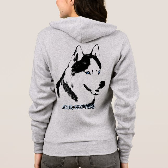 Husky Jacket Women's Sled Dog Personalized Jacket Hoodie (Back)