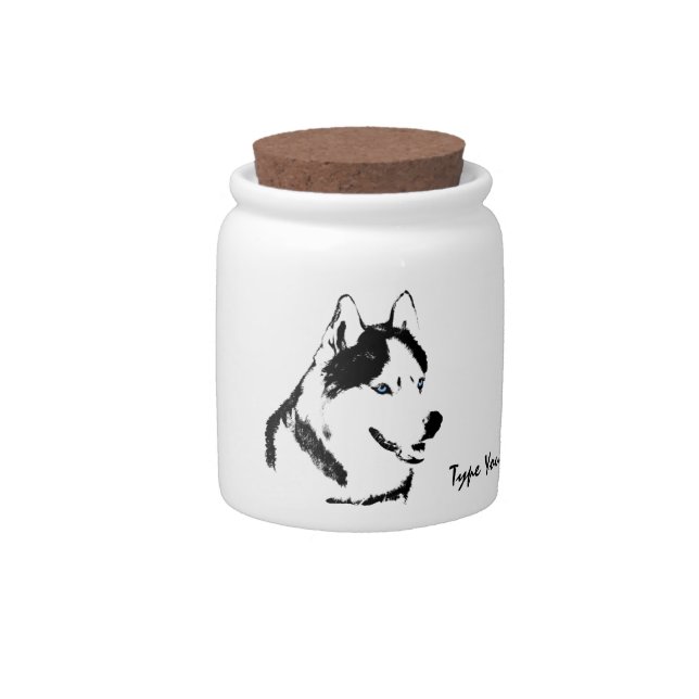 Husky Jar Siberian Husky Candy Jar Personalized (Front)