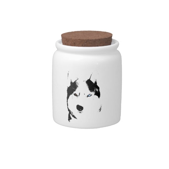 Husky Jar Siberian Husky Malamute Gifts Candy Jar (Front)