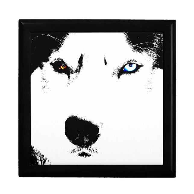 Husky Jewelry Box Siberian Husky Pup Sled Dog Box (Front)