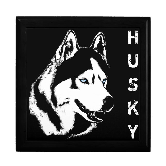 Husky Jewelry Box Siberian Husky Sled Dog Boxes (Front)