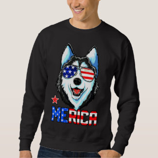 Husky July Merica Men American Flag Sweatshirt