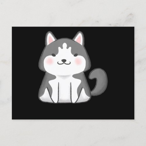 Husky  Kawaii Siberian Husky Dog Japanese Anime Holiday Postcard