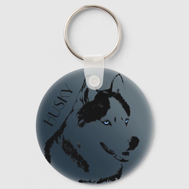 Husky Keychain Husky Malamute Keychain Customize (Front)