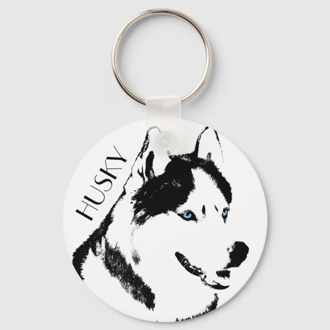 Husky Keychain Husky Malamute Keychain Customize (Front)