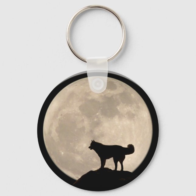 Husky Keychain Siberian Husky Malamute Dog Gifts (Front)