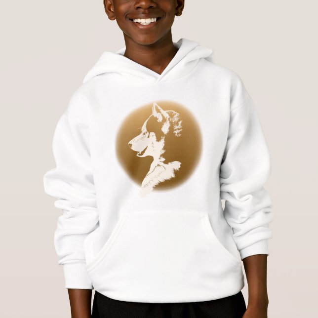 Husky Kid's Hoodie Kid's Husky Puppy Sweatshirt (Front)