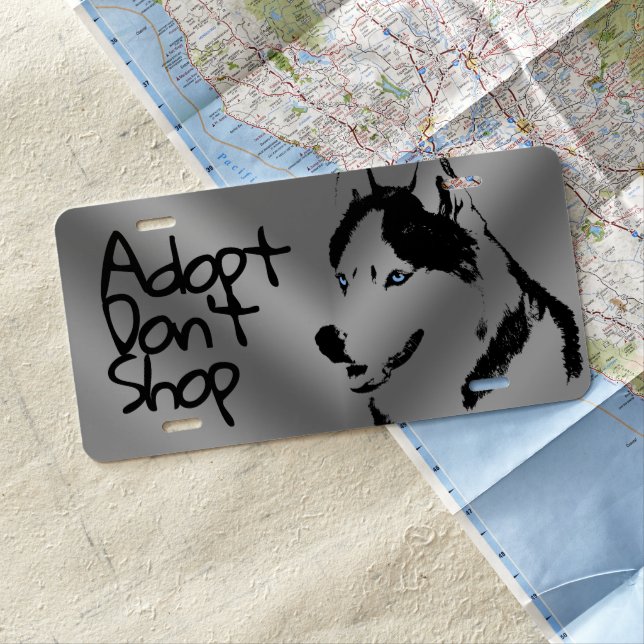 Husky License Custom Husky Malamute License Plate (In Situ)