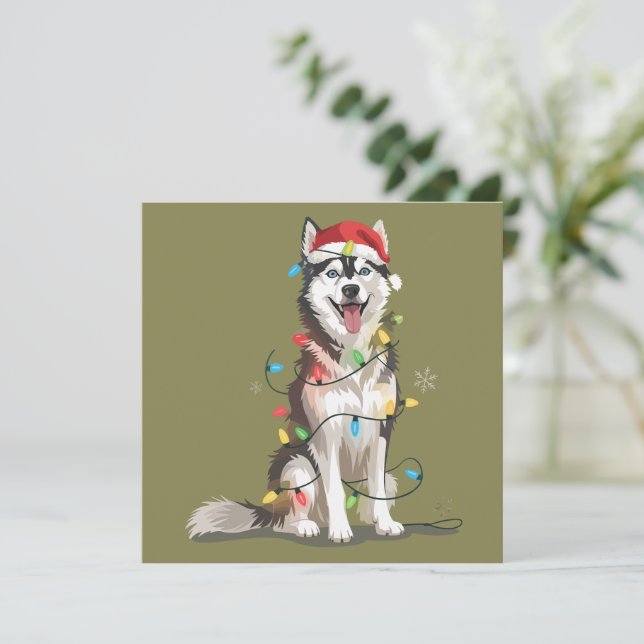 Husky Lover Christmas Siberian Xmas Dog Mom  Holiday Card (Standing Front)