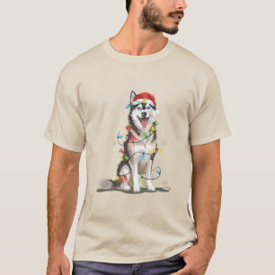 Husky Lover Christmas Siberian Xmas Dog Mom  T-Shirt