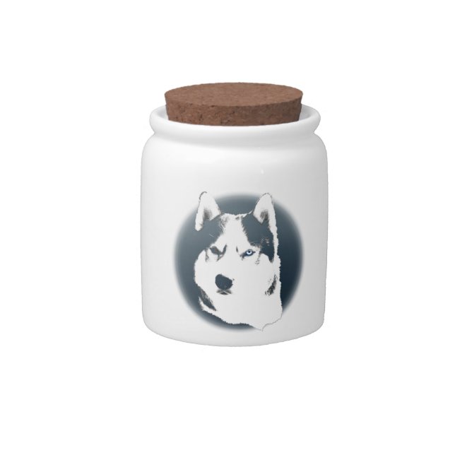 Husky Malamute Candy Jar Custom Sled Dog Jars (Front)