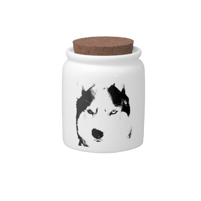 Husky Malamute Candy Jar Custom Sled Dog Jars (Front)