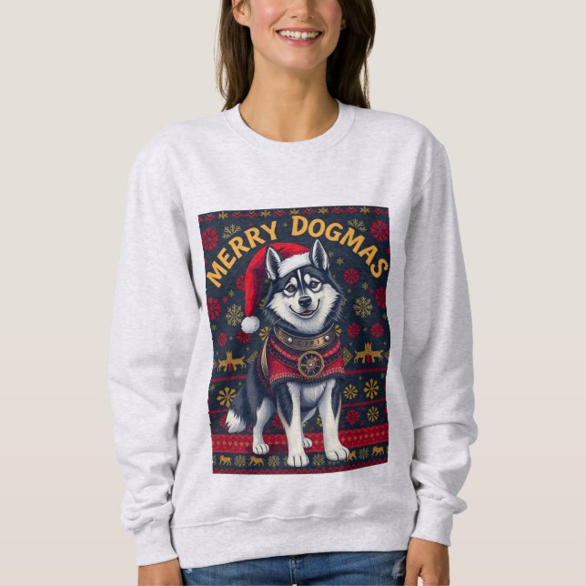 Husky Merry Dogmas Sweatshirt (Front)
