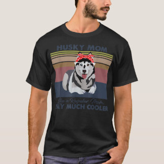 Husky Mom Bandana Match Vintage Mother's Day Dog L T-Shirt