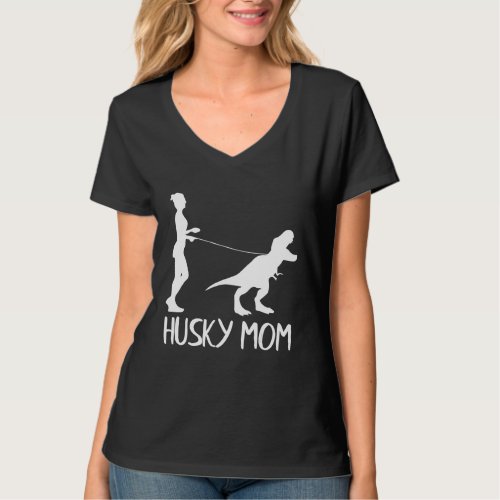 Husky Mom Dog Dinosaur Mothers Day Husky Mama T_Shirt