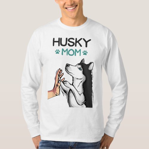 Husky Mom Dog Lover Girls Women T_Shirt